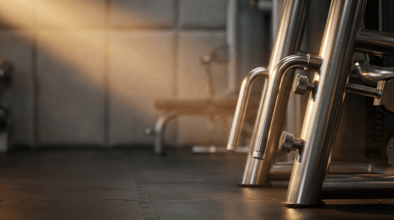 Gowanus home gym with barbell and kettlebells